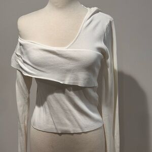 JLUXLABEL Stylish Off-Shoulder White Top NWT